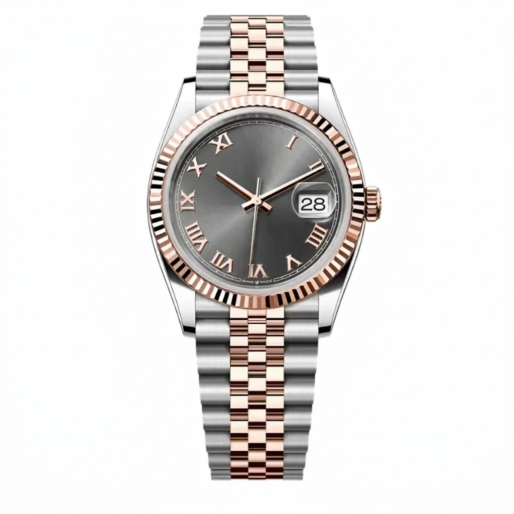 Datejust Dark Rhodium Dial Fluted Bezel